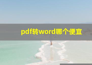 pdf转word哪个便宜