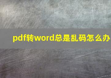 pdf转word总是乱码怎么办