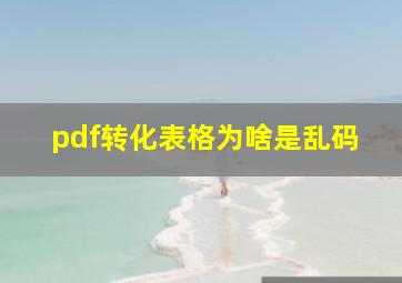 pdf转化表格为啥是乱码