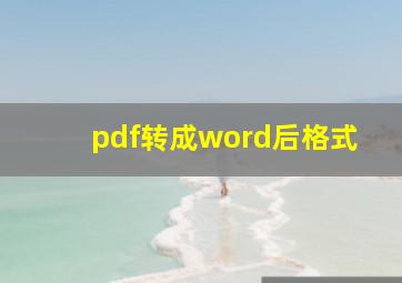 pdf转成word后格式