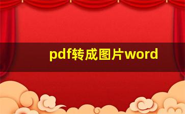 pdf转成图片word