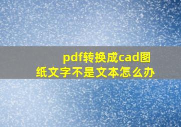 pdf转换成cad图纸文字不是文本怎么办