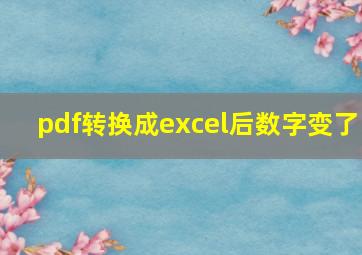 pdf转换成excel后数字变了