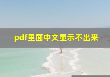 pdf里面中文显示不出来