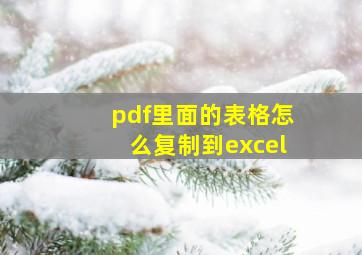 pdf里面的表格怎么复制到excel