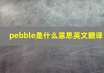 pebble是什么意思英文翻译