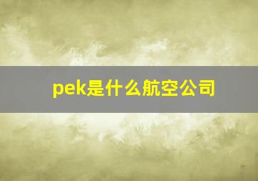 pek是什么航空公司