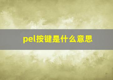 pel按键是什么意思