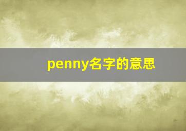 penny名字的意思