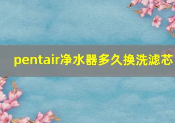 pentair净水器多久换洗滤芯