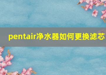 pentair净水器如何更换滤芯