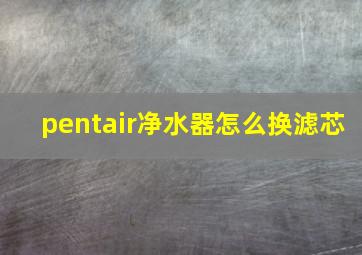 pentair净水器怎么换滤芯