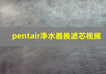 pentair净水器换滤芯视频