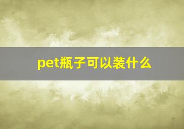 pet瓶子可以装什么