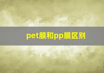 pet膜和pp膜区别