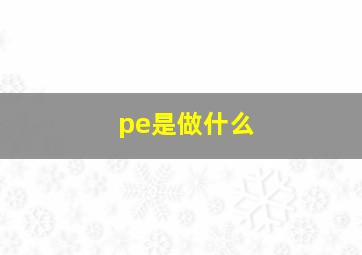 pe是做什么