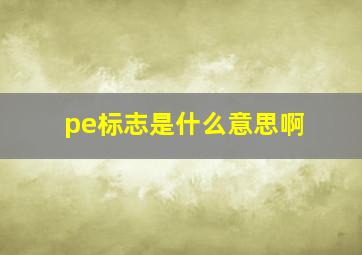 pe标志是什么意思啊