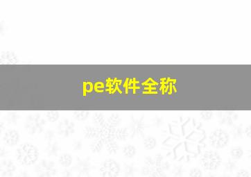 pe软件全称