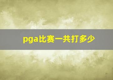 pga比赛一共打多少