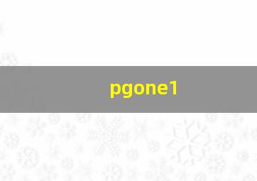 pgone1