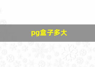 pg盒子多大