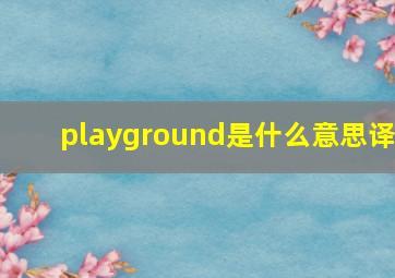 playground是什么意思译