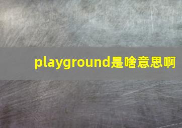 playground是啥意思啊