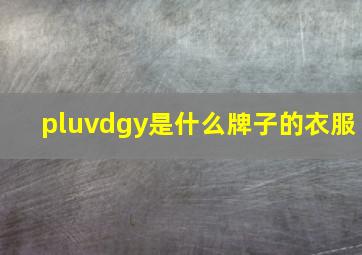 pluvdgy是什么牌子的衣服