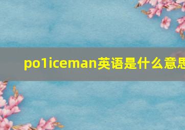 po1iceman英语是什么意思