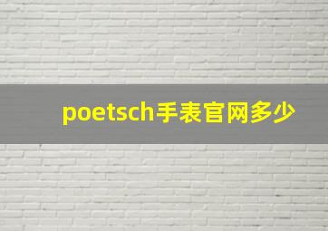 poetsch手表官网多少