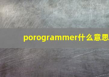 porogrammer什么意思