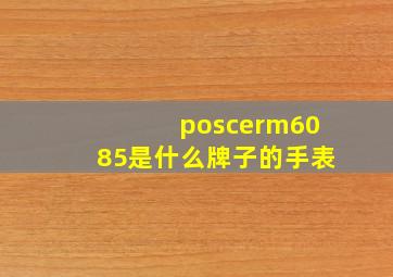 poscerm6085是什么牌子的手表