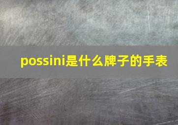 possini是什么牌子的手表