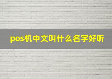 pos机中文叫什么名字好听