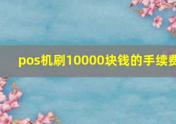 pos机刷10000块钱的手续费