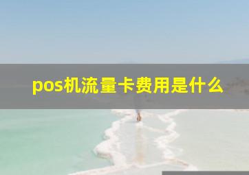 pos机流量卡费用是什么