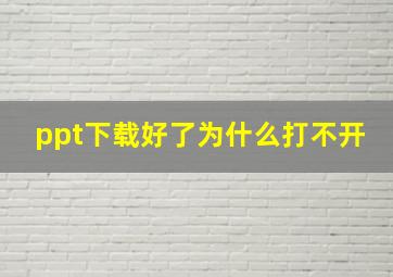 ppt下载好了为什么打不开