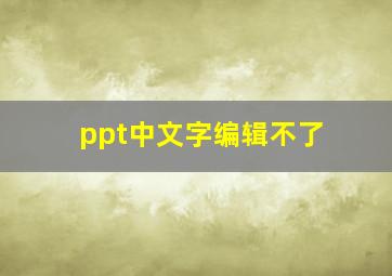 ppt中文字编辑不了