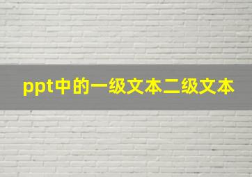 ppt中的一级文本二级文本