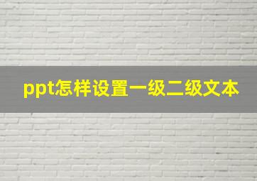 ppt怎样设置一级二级文本