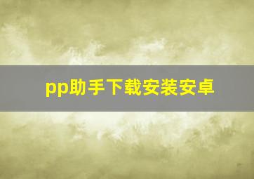 pp助手下载安装安卓