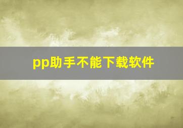 pp助手不能下载软件