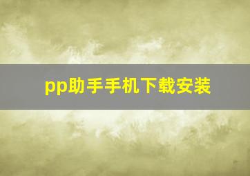 pp助手手机下载安装