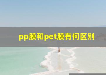 pp膜和pet膜有何区别