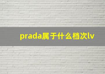 prada属于什么档次lv