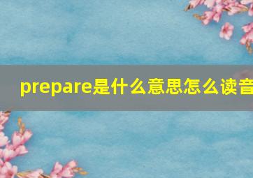 prepare是什么意思怎么读音