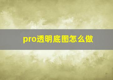 pro透明底图怎么做