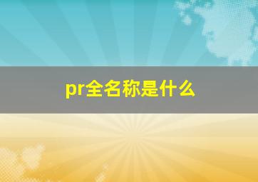 pr全名称是什么