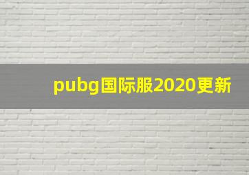 pubg国际服2020更新