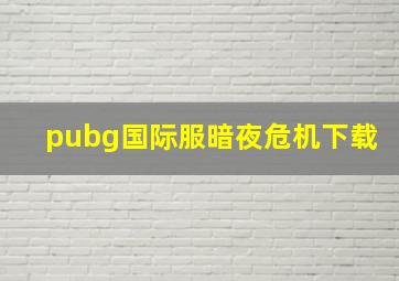 pubg国际服暗夜危机下载